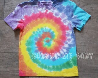 Classic Tie dye rainbow swirl kids tshirt