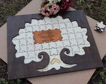Wedding guest book alternative Wood Puzzle wooden guestbook alternative Wooden Guest Book Puzzle Custom guestbook puzzle Rustic guestbook