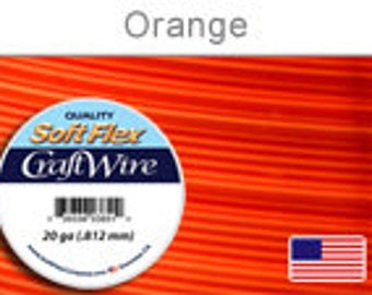 20 Gauge Orange Silver Plated Wire, Soft Flex, Tarnish Resistant, Round, Supplies, Findings, Craft Wire
