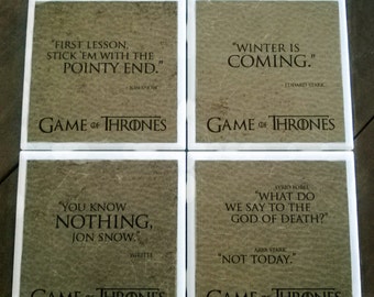 Game of Thrones coasters- 40 designs available for you to make our own custom set of 4