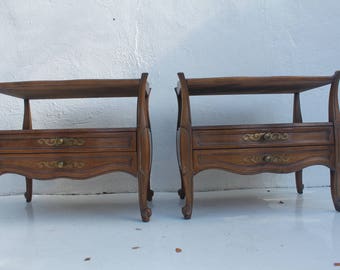 Vanleigh Furniture Hollywood Regency Nightstands A Pair.