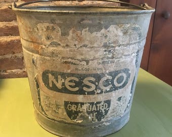Galvanized Vintage Nesco bucket