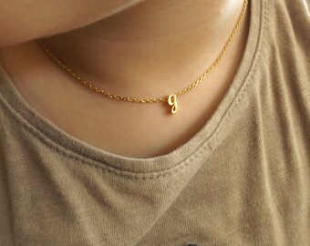 Silver gold rose gold children's initial necklace, personalized flower girl gift, flower girl jewelry, children's jewelry, girls necklace