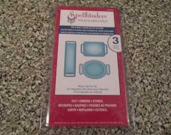 Spellbinders, Shapeabilities Ribbon Tag Trio Two Template