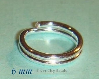 Silver Split Ring, Rings, 7 Pcs, Sterling Silver Split Rings -6mm