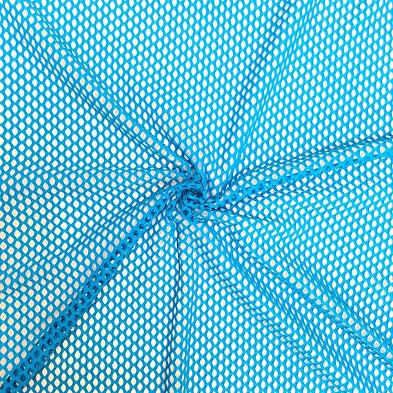 Turquoise Cabaret Stretch Mesh Net Fabric Lycra Spandex Hole