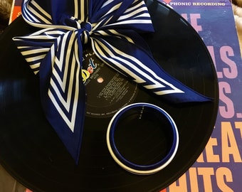 Nautical Navy and White Bangle