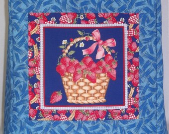 Kitchenaid Mixer Cover - Blue with Basket of Strawberrries