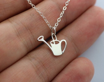 WATERING CAN NECKLACE - 925 Sterling Silver - *New* Garden Nature Flower Jewelry