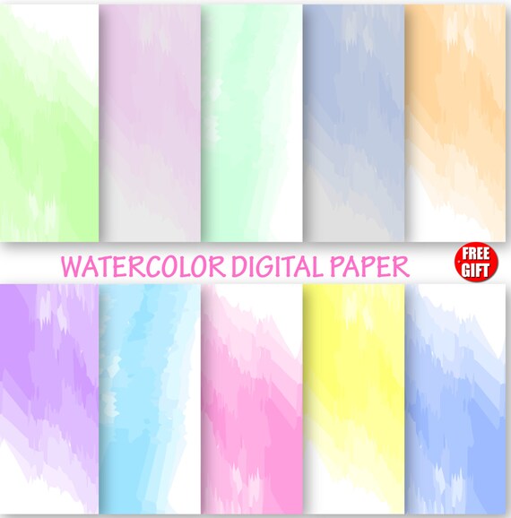 Watercolor Digital Paper Water color Wallpaper ombre DIY watercolor background digital use and print Color Baby shower gift wrapping ideas