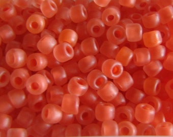 6/0 Seed Beads, Tangerine Inside Color, 10 grams Seed Beads, # 5395 Japanese Seed Beads, Tangerine Seed Beads, Seed Beads, #510