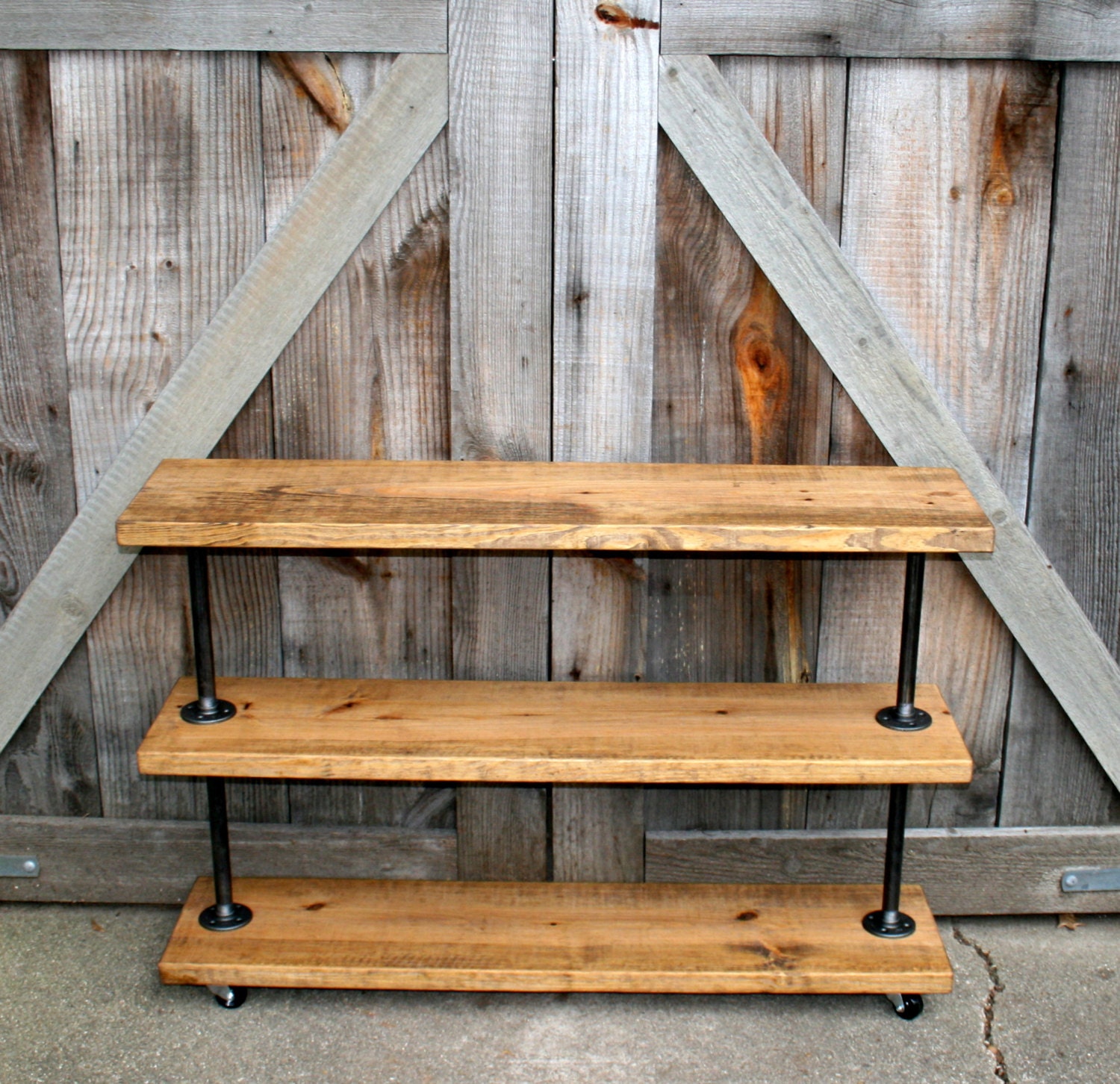 Large Industrial Style Pipe Shelf 3 Tier Shelves