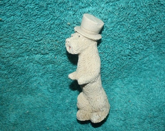 vintage unusual dog wearing top hat