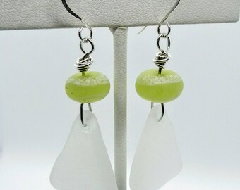 Handmade Lampwork Glass Beads and Sea Glass Earrings - Prima Donna Beads