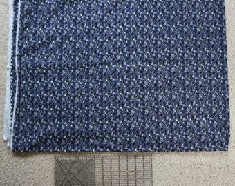 Blue/gray/silver/taupe/black cotton stretch fabric