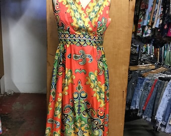 1960’s psychedelic Maxi Dress size medium