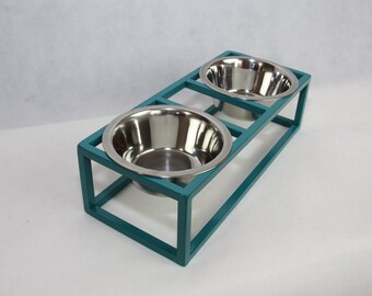 Modern Pet Feeder - Elevated Dog Bowl, Modern Cat Bowl, Double Wire Feeding Stand, Rised Pet Feeder, Modern Disign,