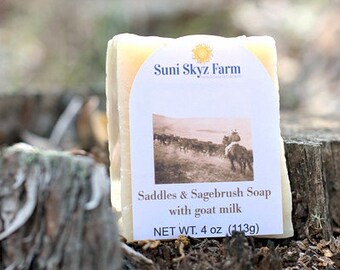 Saddles and Sagebrush Soap - Saddles and Sagebrush Goat Milk Soap - Handcrafted Saddles and Sagebrush Goat Milk Soap - Men's Soap