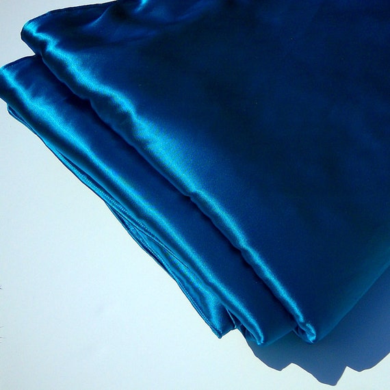 Blue Satin Blanket Throw Large Luxurious Accent Blanket