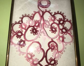 tatted vintage heart and frame