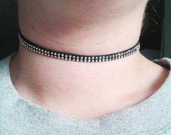 sale stud choker black studded necklace