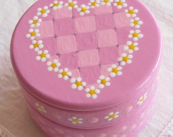Hand Painted Love Boxes Pink Heart Box Wood