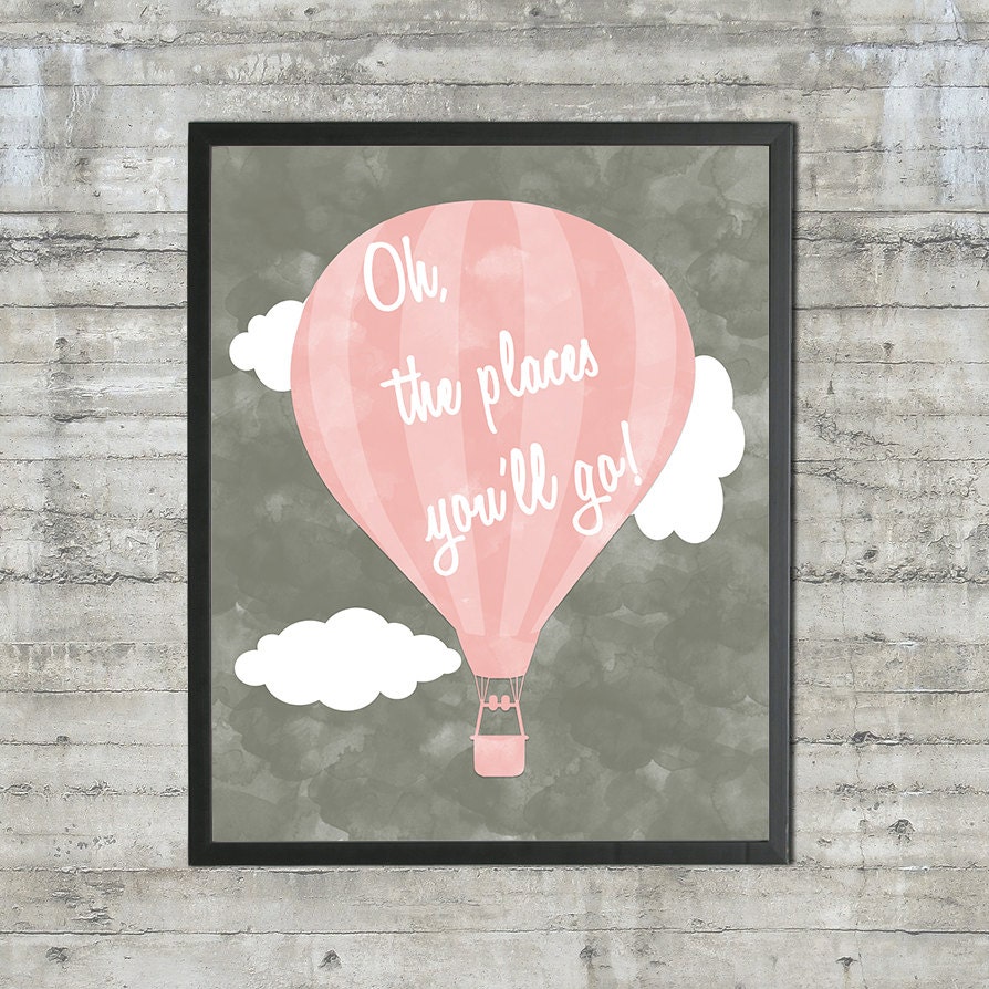 Nursery Art Playroom Art Dr. Seuss Wall Art Oh The Places