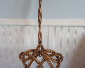 Vintage English cane carpet beater,vintage rug beater,