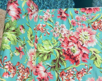 Amy Butler Bliss Bouquet Teal Color ~ Love Collection by Amy Butler, Cotton Quilt Fabric