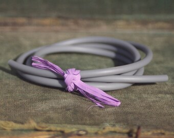 Hollow Rubber Tubing Grey 1 Yard