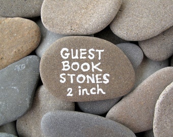 Guest Book Stones Wedding Rocks Flat Rocks Wishing Stones Memorial Stones Message Rocks Wish Stones Craft Stones LARGE 1.7 - 2 inch