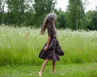 Linen mid-lenght summer dress