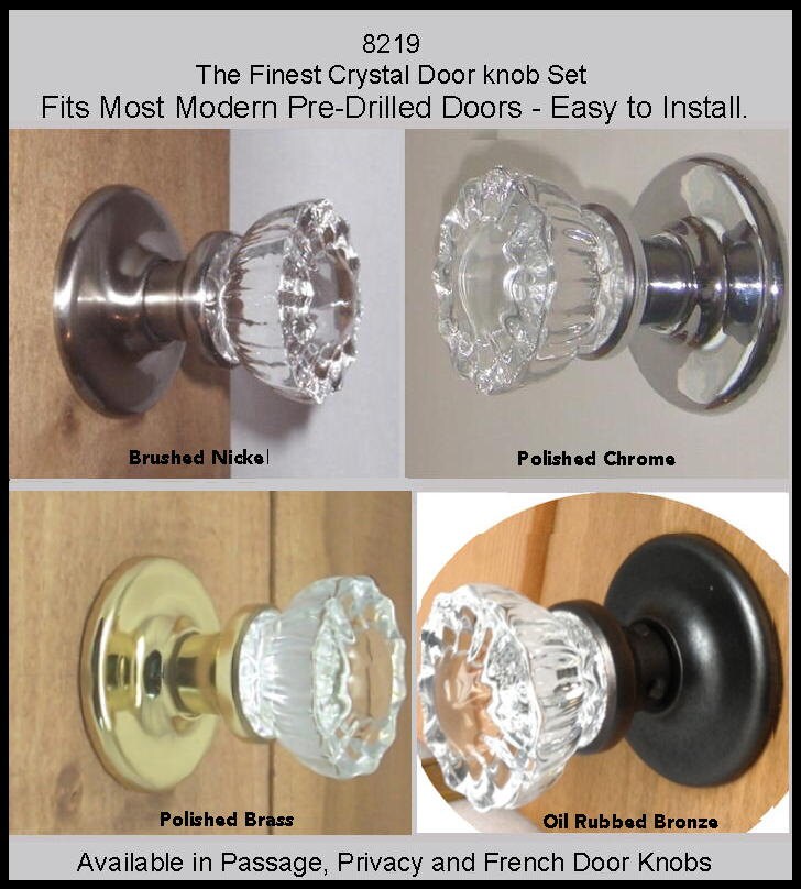 Crystal Door Knobs Passage Privacy French Door & Dummy