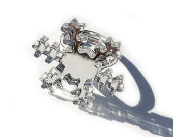 Snowflake Ring Mirrored Silver