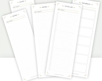 PRINTABLE NOTEPAD : To do list, notes & meal planner | Notebook pages, lined, dot grid, graph paper, checklist, weekly meal planner