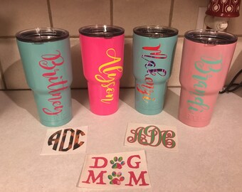 Solid Powder Coated YETI|Powder Coated Tumblers|Monogrammed Tumblers/Birthday/Mothers Day Gift