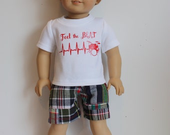 18 inch boy doll clothes made to fit dolls such as American girl boy doll, shorts and t shirt
