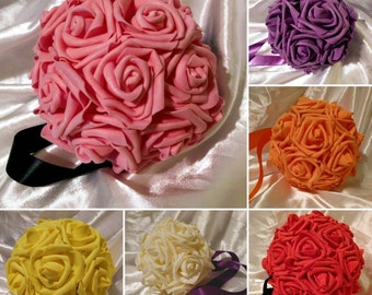 Pomander / Kissing Ball Centerpieces ~ Ribbon attached to easily hang or Flower Girl to carry ~ Multiple sizes and colors available
