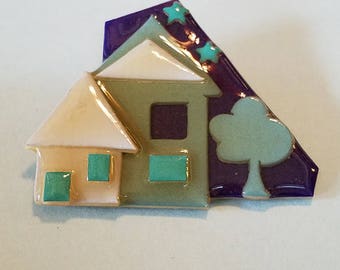Vintage House Pin by Lucinda, House Pin by Lucinda, House Pin, by Lucinda, Lucinda Jewelry, House Pin Jewelry