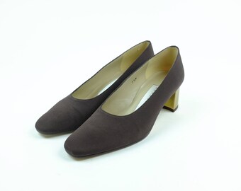 Vintage Bandolino Court Shoe Pump High Heels - Brown Gold - Size 7 1/2