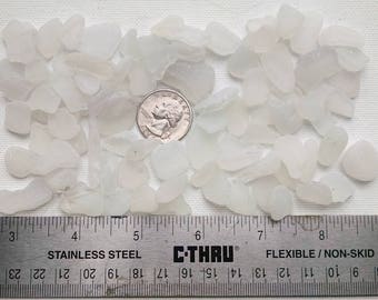 4oz - white natural sea glass- medium-size