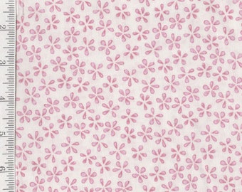 Baby Sprinkles - Per Yard - Quilting Treasures - Nicole Tamarin - Pink Flowers on White