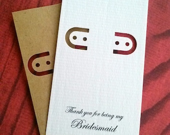 Bridesmaid Card, set of 30, printed jewelry card, earring cards, lever back, leverback