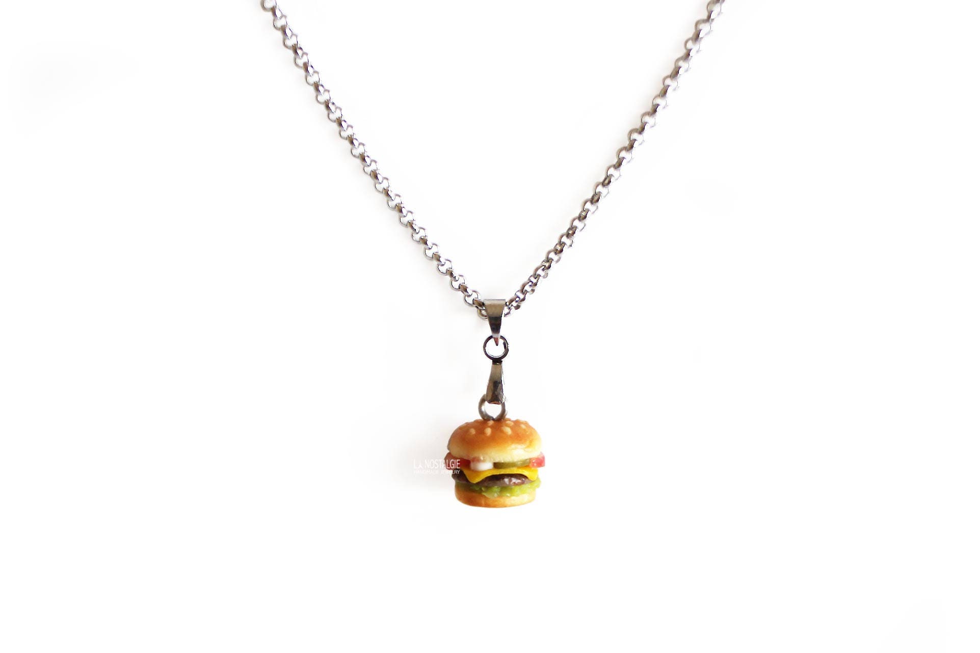 Burger Necklace Hamburger Jewelry Cheeseburger Fast Food