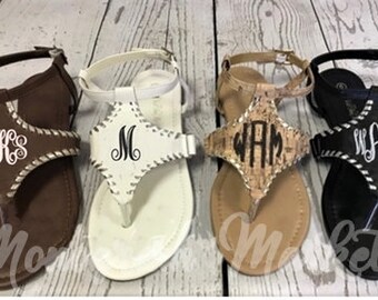 Monogram T-Strap Sandal - Pre-Order