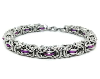 11th Anniversary Stainless Steel Bracelet, Anniversary Gift for Wife, Steel Anniversary, Wedding Anniversary, Eleventh Anniversary,Chainmail