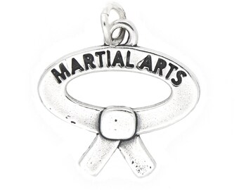 Sterling Silver Martial Arts Charm (One Sided)