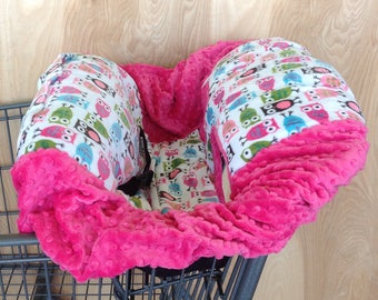 Shopping Cart Cover - Fruity Owls/ Hot Pink