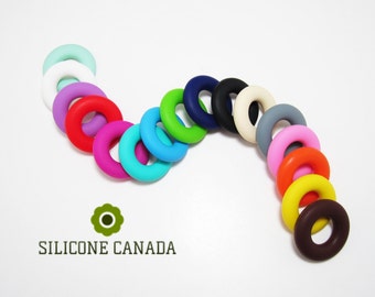 Lot of 10 - Large Donut Pendant(s) for BPA Free Silicone Teething Necklace
