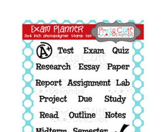 Exam Planner 3x4" Clear Photopolymer Stamp Set